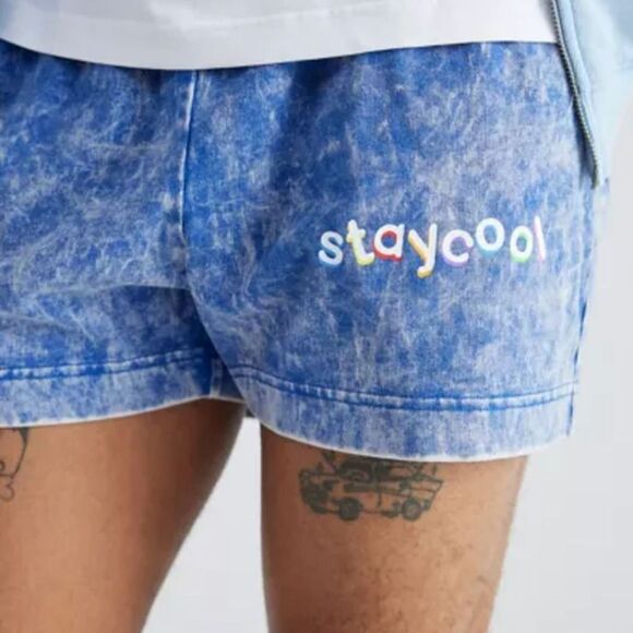 STAYCOOLNYC Blue Acid Wash Tie-Dye Men's XL Shorts 3" NWOT Urban Outfitters - Picture 5 of 8